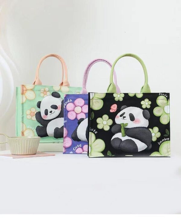 Elegant Panda & Flower Hand Bag - Image 3