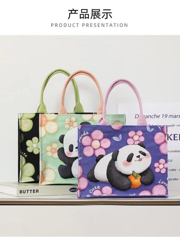 Elegant Panda & Flower Hand Bag - Image 2