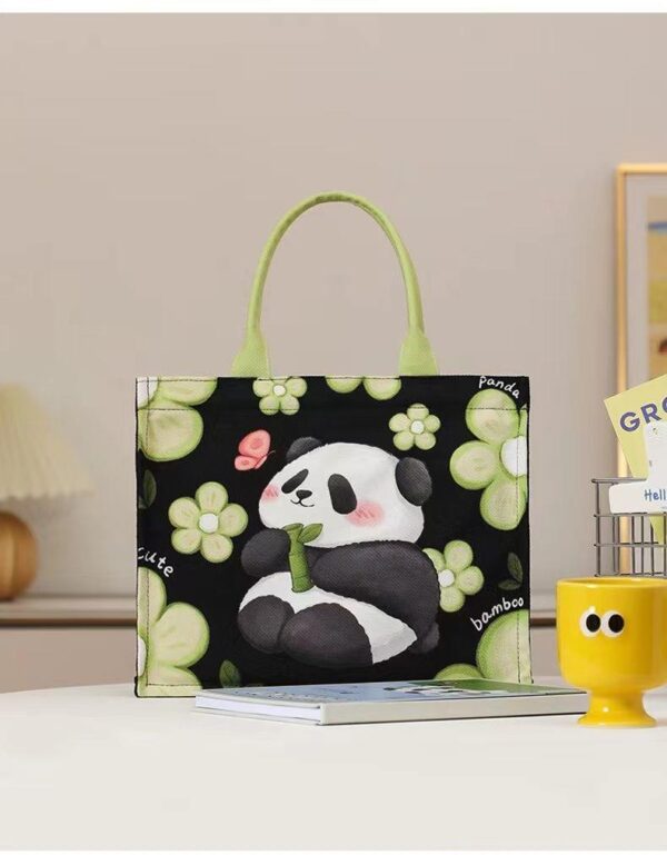 Elegant Panda & Flower Hand Bag